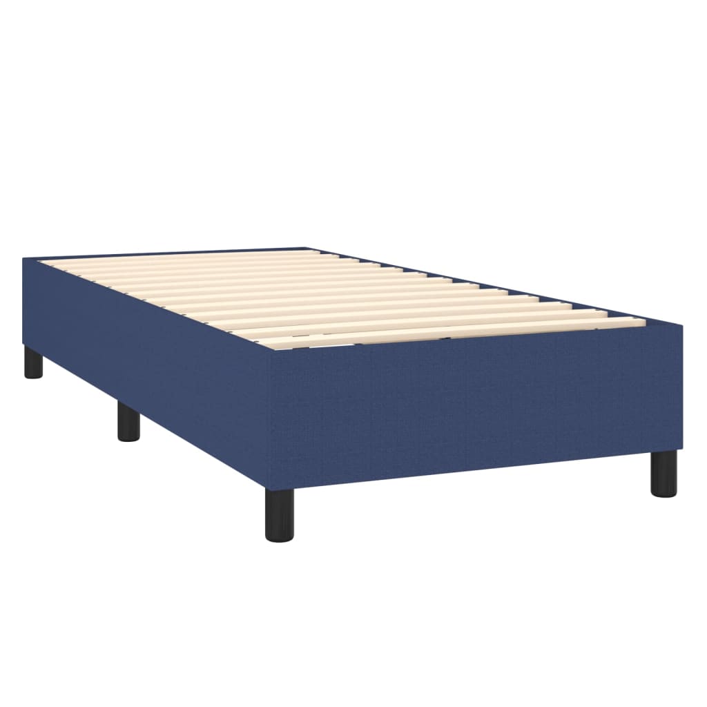 Letto a Molle con Materasso e LED Blu 90x200 cm in Tessuto | homemem39