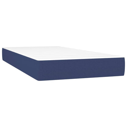 Letto a Molle con Materasso e LED Blu 90x200 cm in Tessuto | homemem39