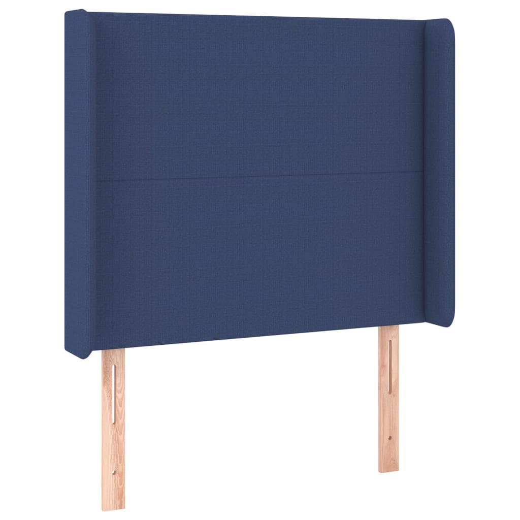 Letto a Molle con Materasso e LED Blu 90x200 cm in Tessuto | homemem39
