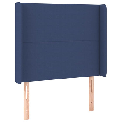 Letto a Molle con Materasso e LED Blu 90x200 cm in Tessuto | homemem39