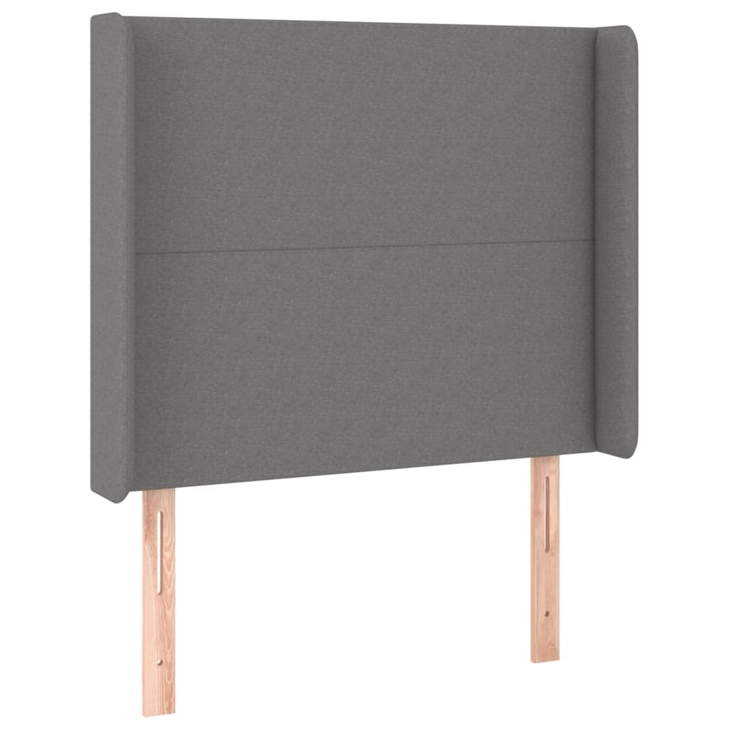 Letto a Molle Materasso e LED Grigio Scuro 100x200cm in Tessuto | homemem39