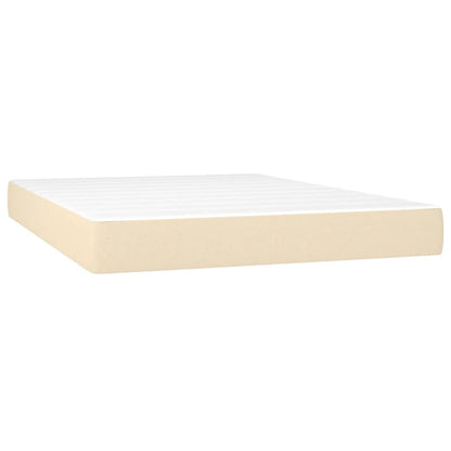 Letto a Molle con Materasso e LED Crema 140x190 cm in Tessuto | homemem39