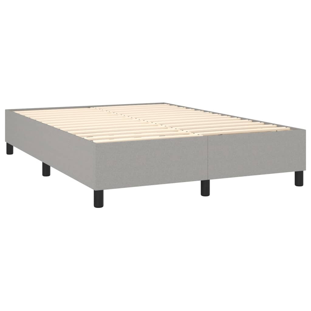 Letto a Molle Materasso e LED Grigio Chiaro 140x200 cm Tessuto | homemem39