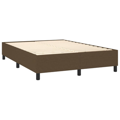 Letto a Molle Materasso e LED Marrone Scuro 140x200 cm Tessuto | homemem39