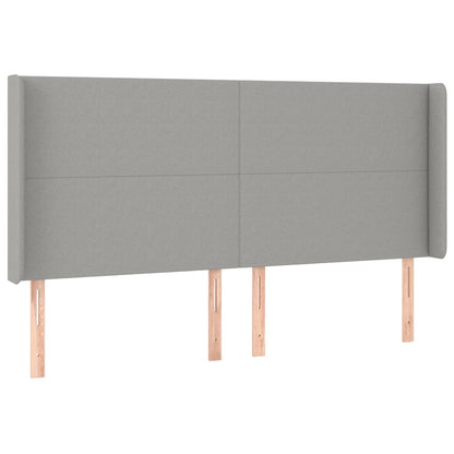 Letto a Molle Materasso e LED Grigio Chiaro 160x200 cm Tessuto