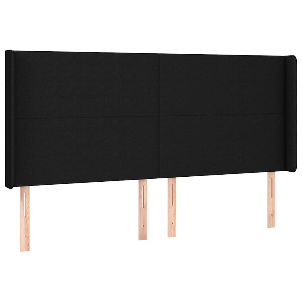 Letto a Molle con Materasso e LED Nero 160x200 cm in Tessuto | homemem39