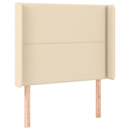 Letto a Molle con Materasso e LED Crema 100x200cm in Tessuto | homemem39