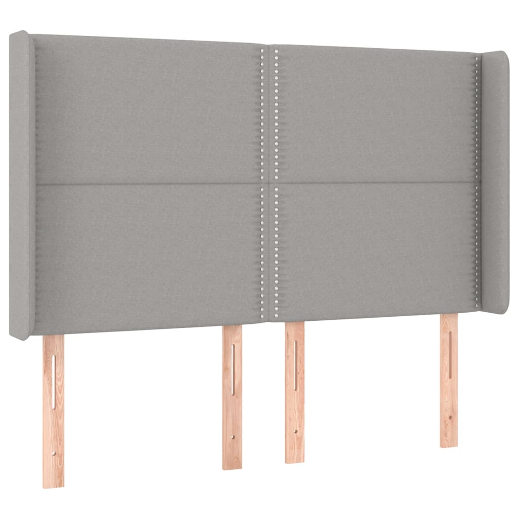 Letto a Molle Materasso e LED Grigio Chiaro 140x190 cm Tessuto