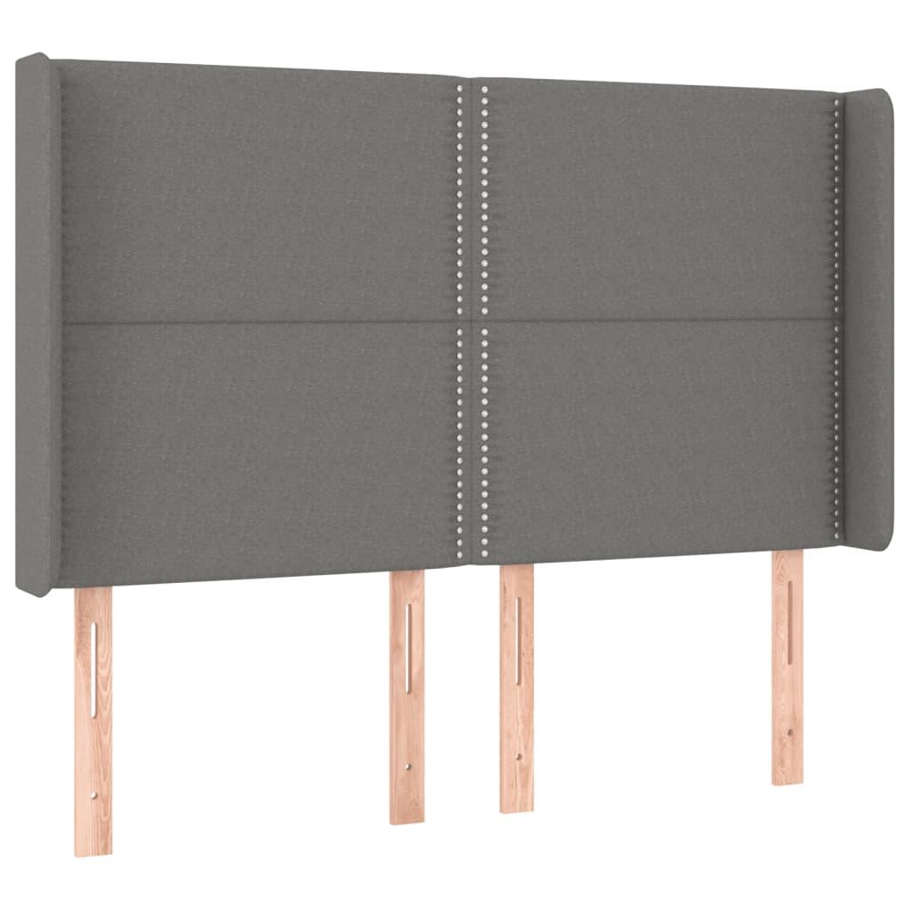 Letto a Molle Materasso e LED Grigio Scuro 140x200cm in Tessuto