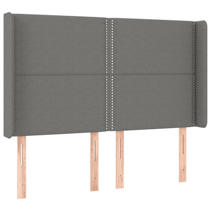 Letto a Molle Materasso e LED Grigio Scuro 140x200cm in Tessuto