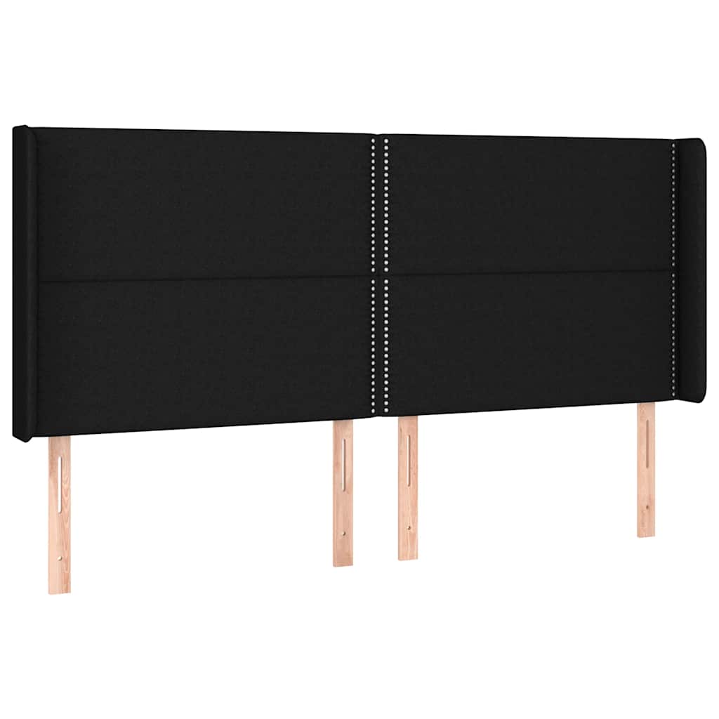 Letto a Molle con Materasso e LED Nero 160x200 cm in Tessuto | homemem39