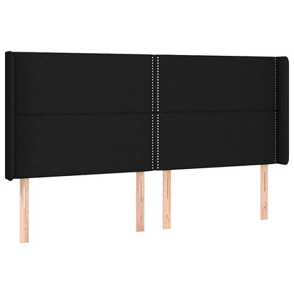 Letto a Molle con Materasso e LED Nero 160x200 cm in Tessuto | homemem39