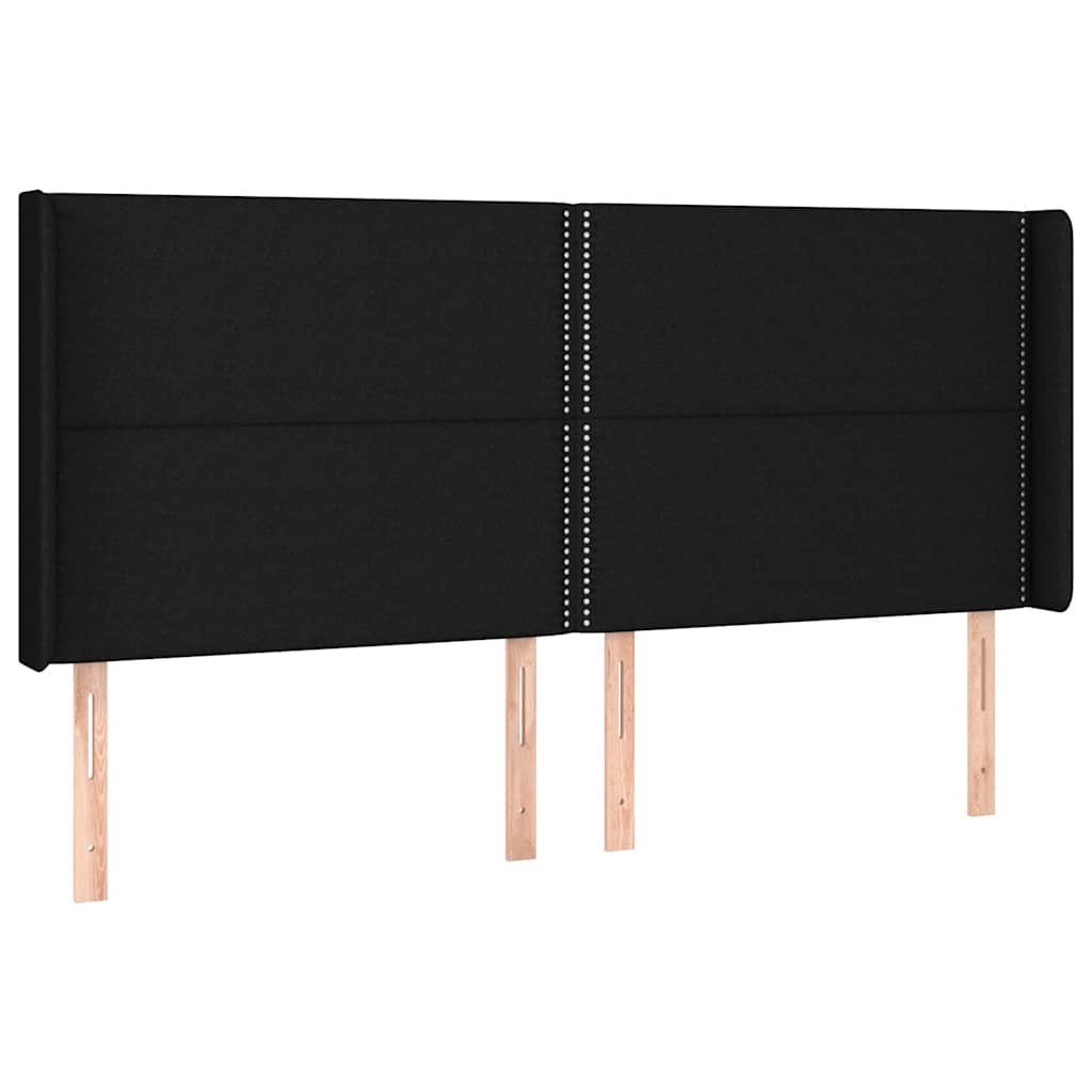 Letto a Molle con Materasso e LED Nero 180x200cm in Tessuto