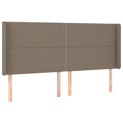 Letto a Molle con Materasso e LED Tortora 180x200 cm in Tessuto