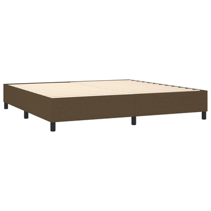 Letto a Molle Materasso e LED MarroneScuro 200x200cm in Tessuto | homemem39