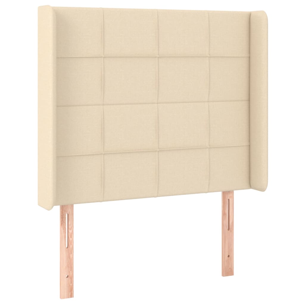 Letto a Molle con Materasso e LED Crema 90x190 cm in Tessuto | homemem39