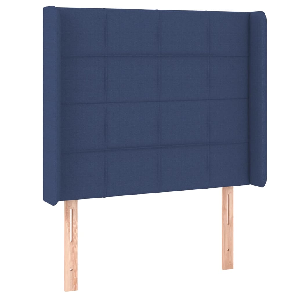 Letto a Molle con Materasso e LED Blu 90x190 cm in Tessuto - homemem39