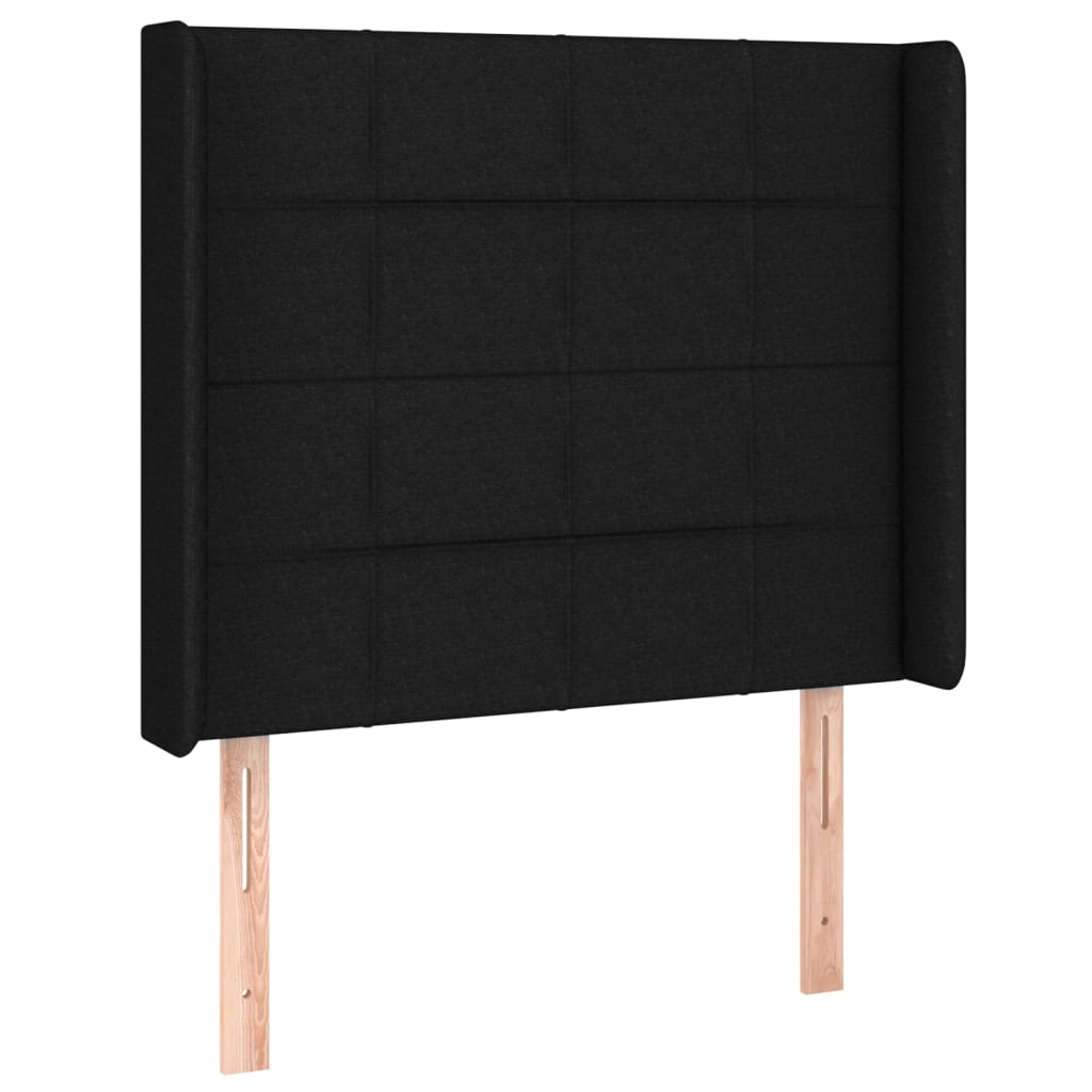 Letto a Molle con Materasso e LED Nero 100x200 cm in Tessuto