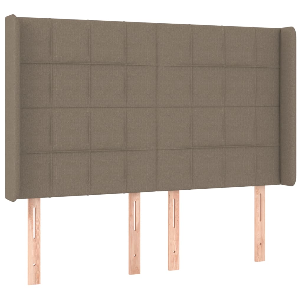 Letto a Molle con Materasso e LED Tortora 140x200 cm in Tessuto