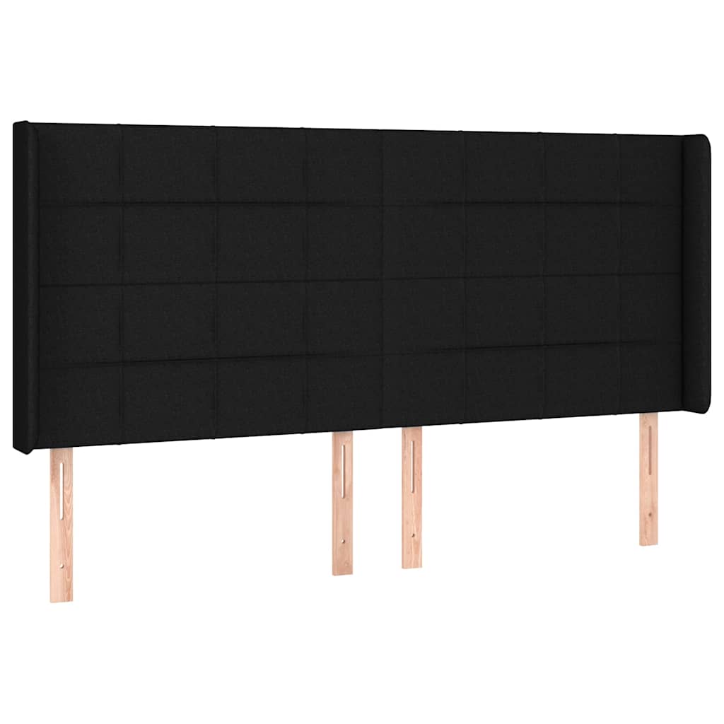 Letto a Molle con Materasso e LED Nero 180x200cm in Tessuto