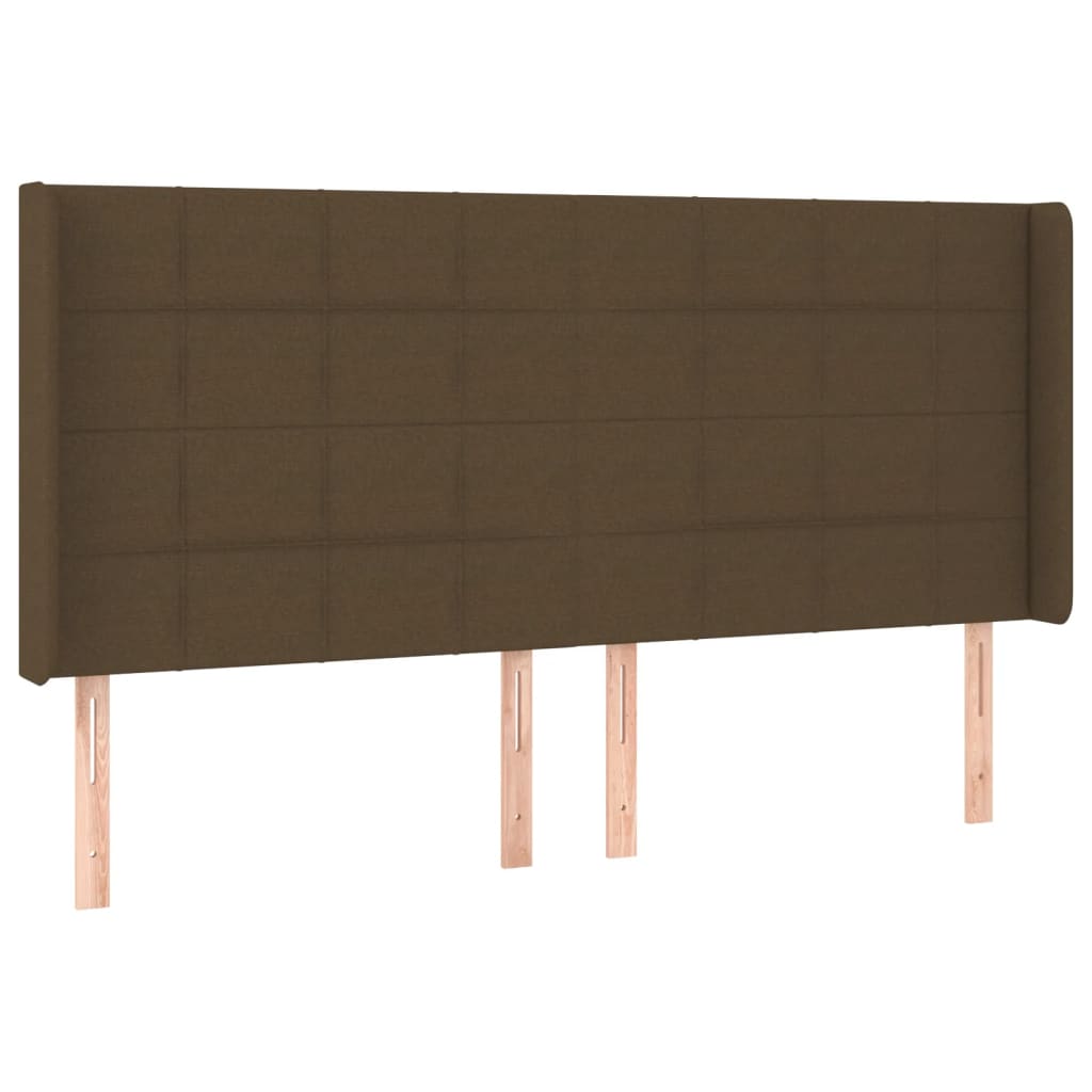 Letto a Molle Materasso e LED MarroneScuro 180x200cm in Tessuto