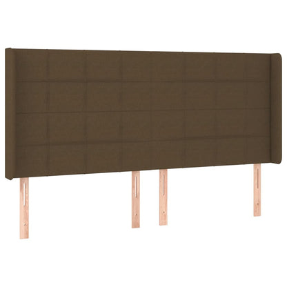 Letto a Molle Materasso e LED MarroneScuro 180x200cm in Tessuto