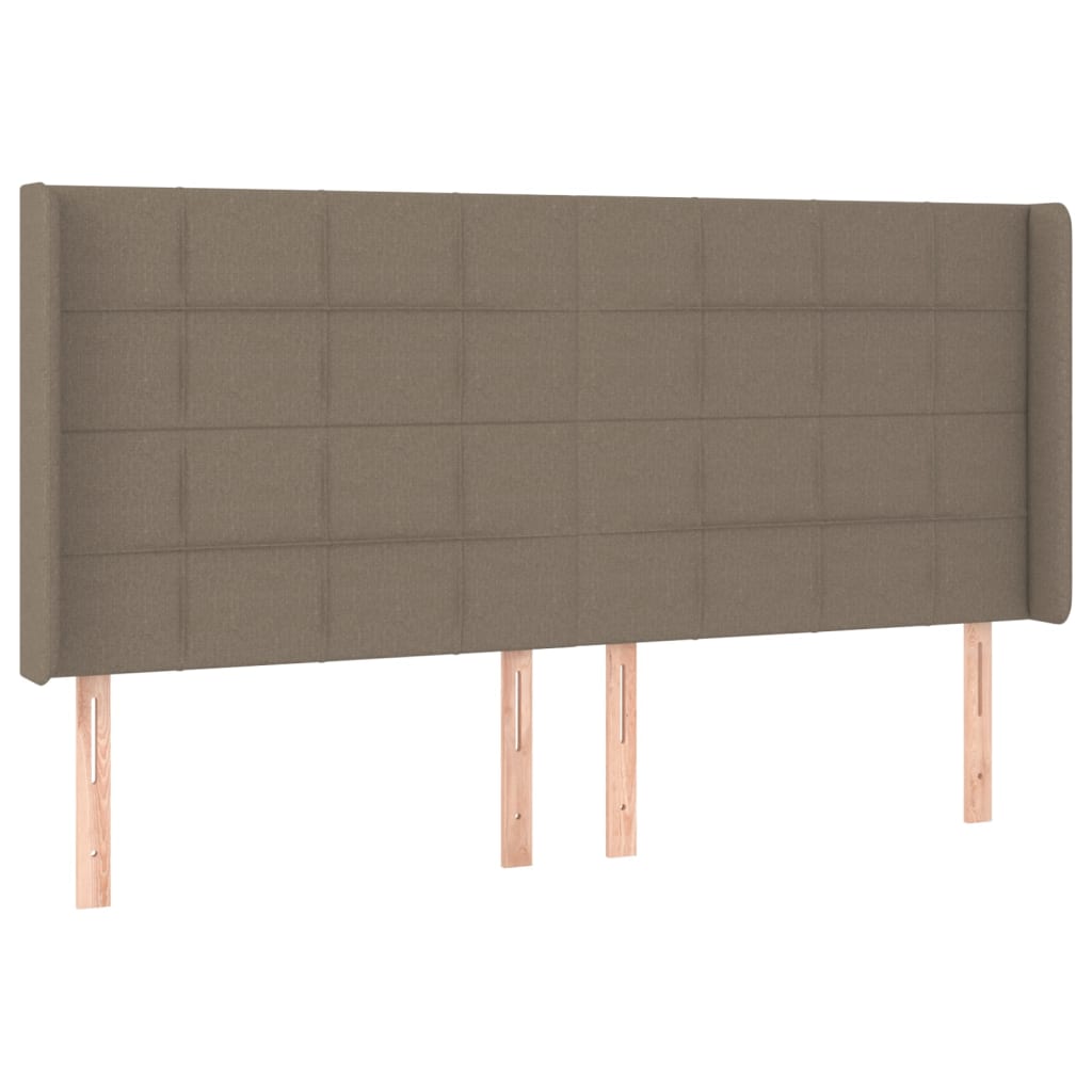 Letto a Molle con Materasso e LED Tortora 180x200 cm in Tessuto | homemem39