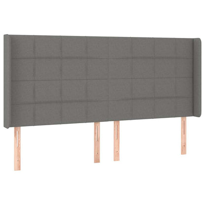 Letto a Molle Materasso e LED Grigio Scuro 200x200cm in Tessuto