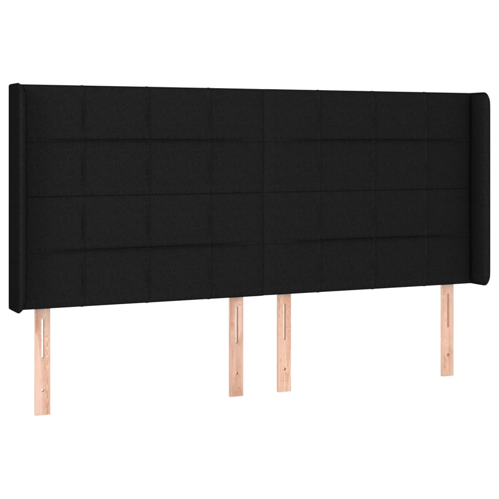 Letto a Molle Materasso e LED Nero 200x200cm in Tessuto
