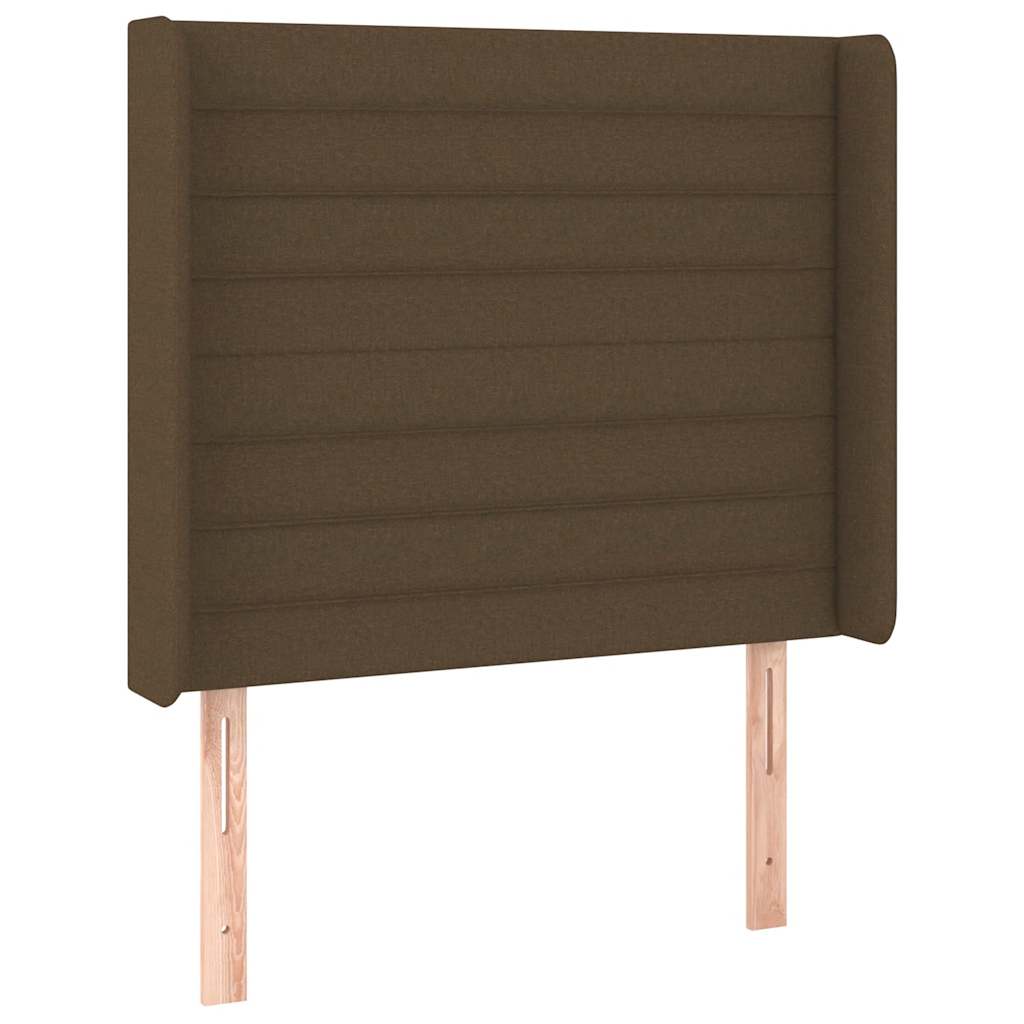Letto a Molle Materasso e LED Marrone Scuro 90x200cm in Tessuto | homemem39