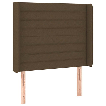 Letto a Molle Materasso e LED Marrone Scuro 90x200cm in Tessuto | homemem39