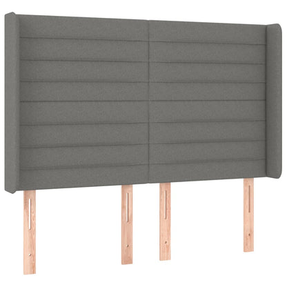 Letto a Molle Materasso e LED Grigio Scuro 140x200cm in Tessuto