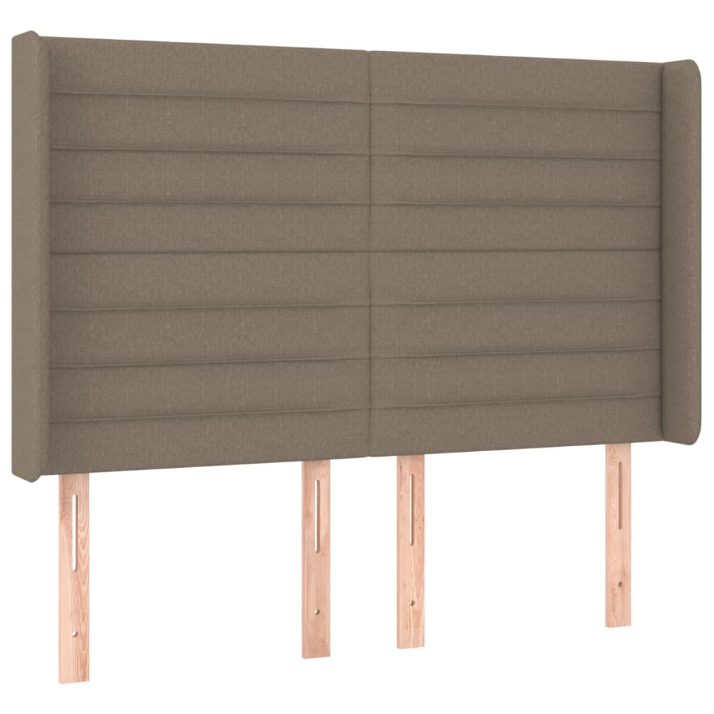 Letto a Molle con Materasso e LED Tortora 140x200 cm in Tessuto | homemem39