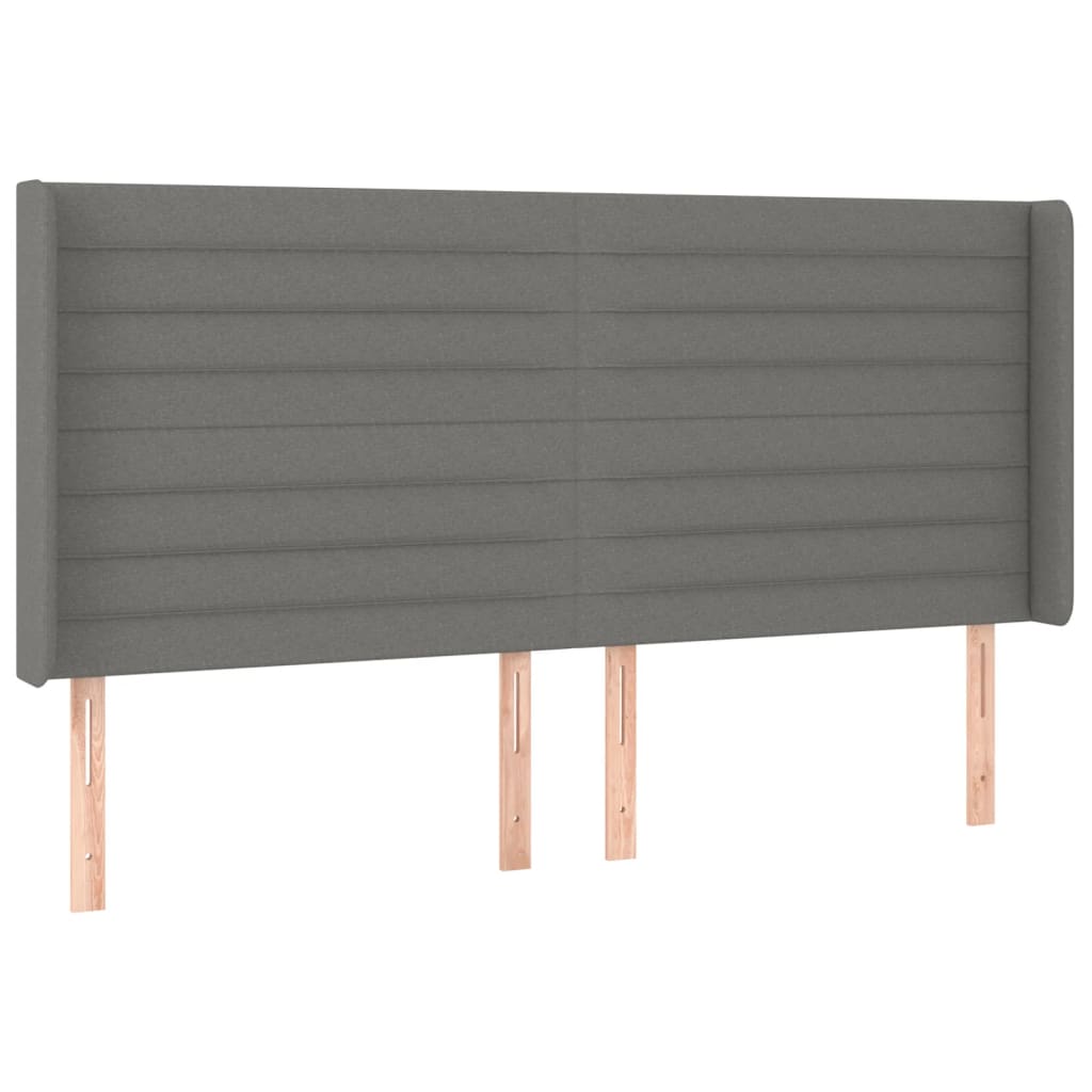 Letto a Molle Materasso e LED Grigio Scuro 180x200cm in Tessuto