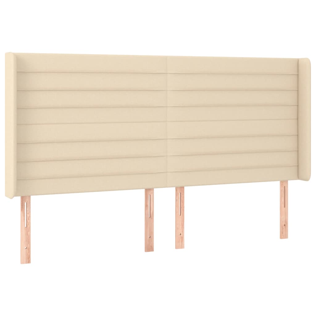 Letto a Molle con Materasso e LED Crema 180x200 cm in Tessuto