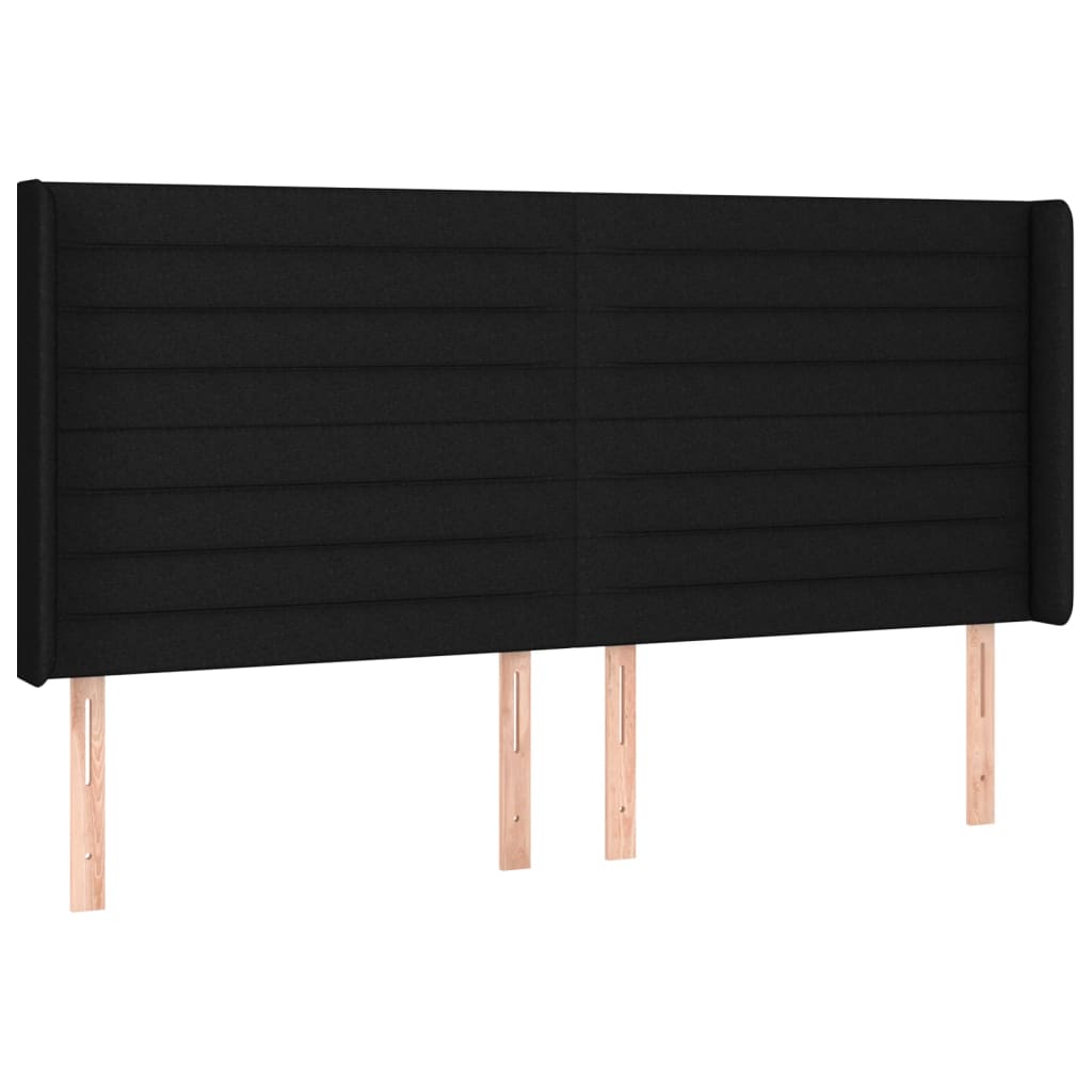 Letto a Molle Materasso e LED Nero 200x200cm in Tessuto - homemem39
