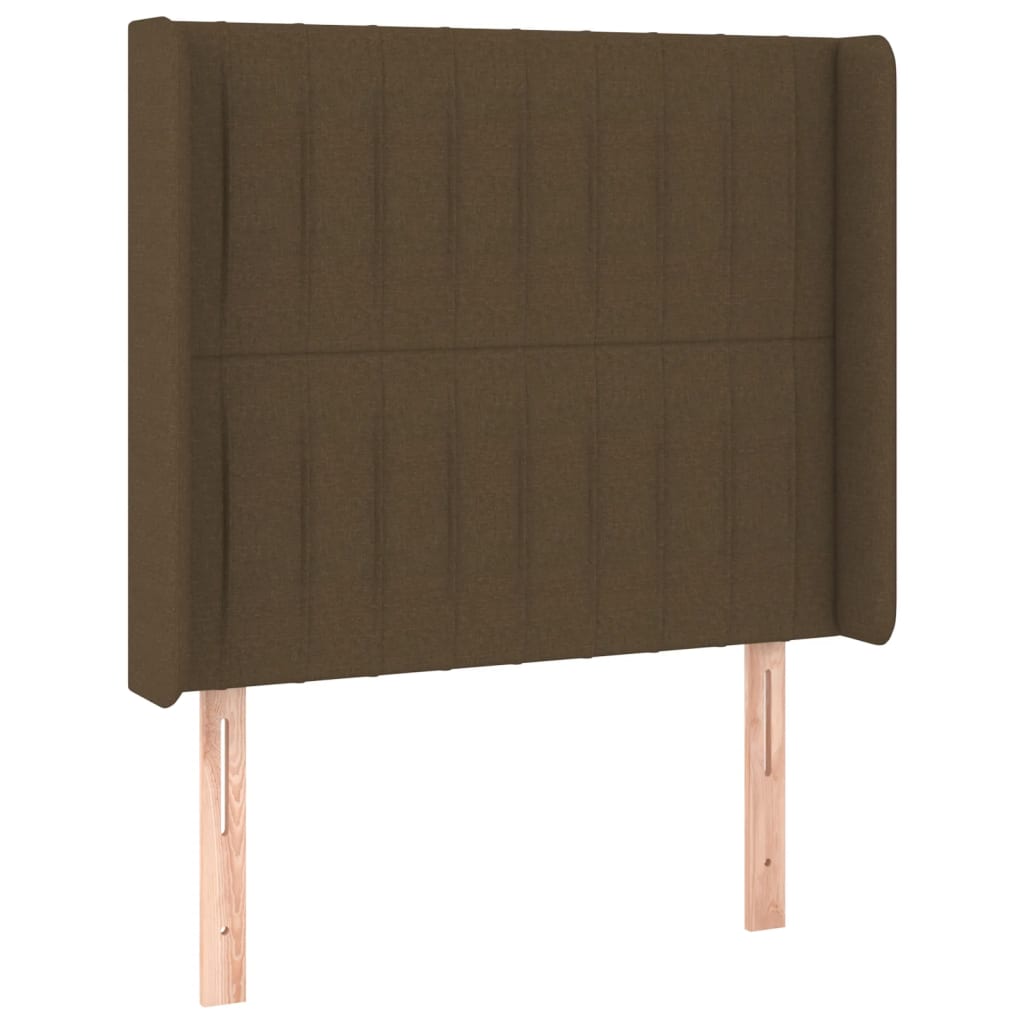 Letto a Molle Materasso e LED Marrone Scuro 80x200cm in Tessuto | homemem39