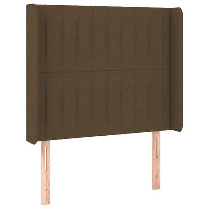 Letto a Molle Materasso e LED Marrone Scuro 80x200cm in Tessuto | homemem39