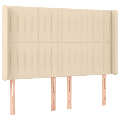 Letto a Molle con Materasso e LED Crema 140x190 cm in Tessuto | homemem39