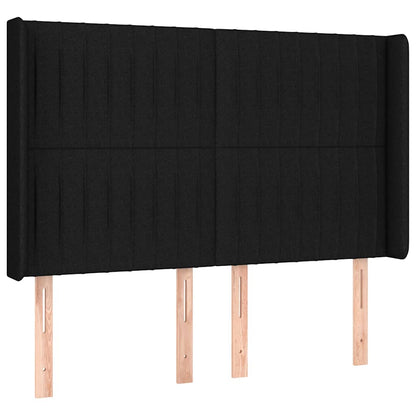 Letto a Molle con Materasso e LED Nero 140x200 cm in Tessuto