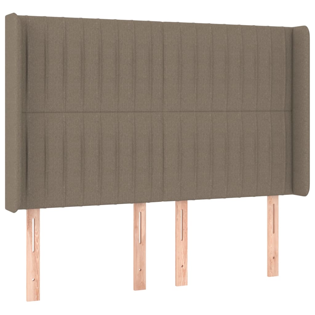 Letto a Molle con Materasso e LED Tortora 140x200 cm in Tessuto | homemem39