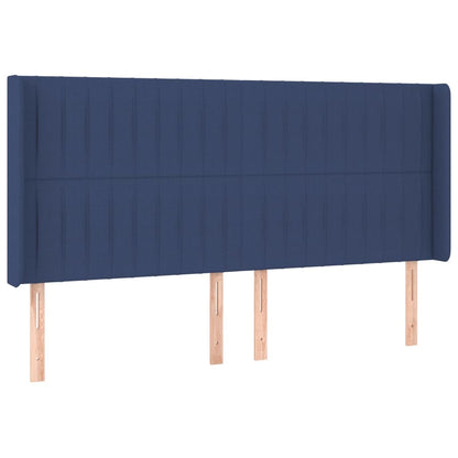Letto a Molle con Materasso e LED Blu 160x200 cm in Tessuto - homemem39