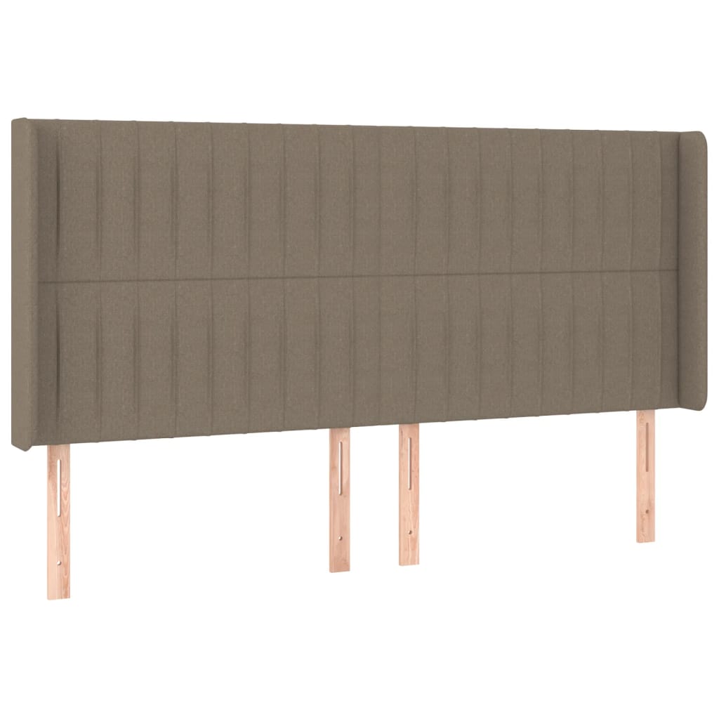 Letto a Molle Materasso e LED tortora 200x200cm in Tessuto