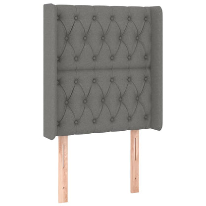 Letto a Molle Materasso e LED Grigio Scuro 80x200 cm in Tessuto