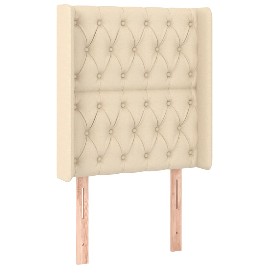 Letto a Molle con Materasso e LED Crema 80x200 cm in Tessuto - homemem39