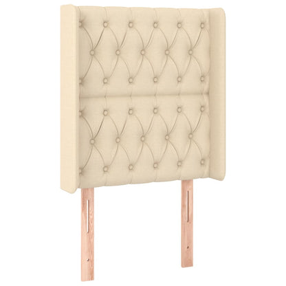 Letto a Molle con Materasso e LED Crema 80x200 cm in Tessuto - homemem39