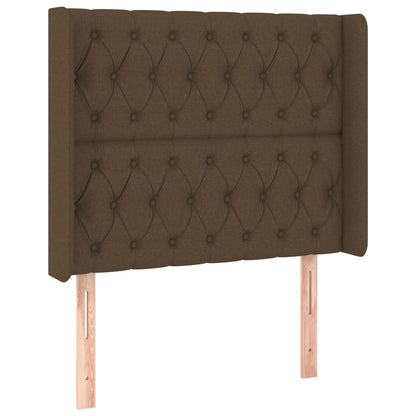 Letto a Molle Materasso e LED Marrone Scuro 90x200cm in Tessuto | homemem39