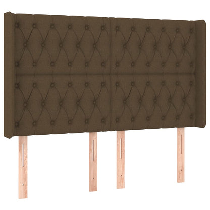 Letto a Molle Materasso e LED MarroneScuro 140x190cm in Tessuto | homemem39