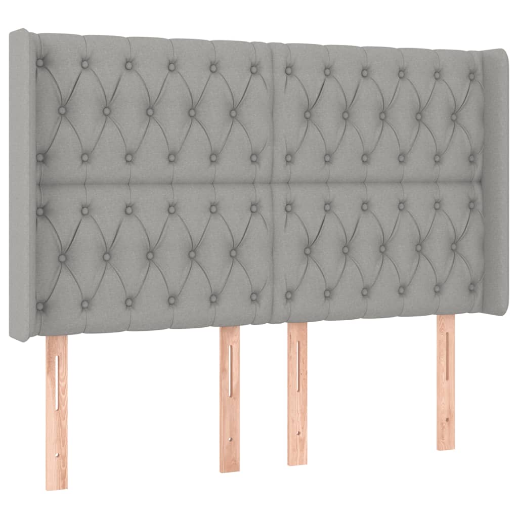 Letto a Molle Materasso e LED Grigio Chiaro 140x200 cm Tessuto