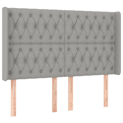 Letto a Molle Materasso e LED Grigio Chiaro 140x200 cm Tessuto